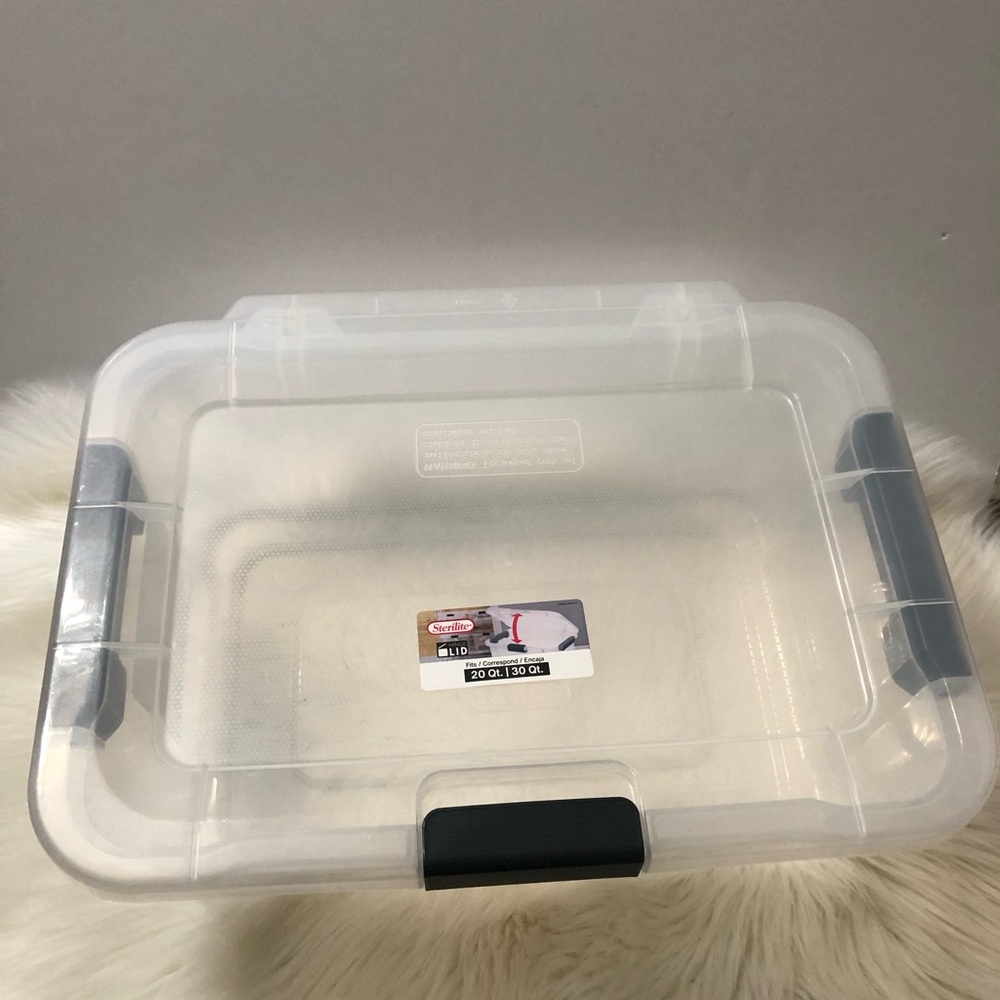Sterilite Clear Plastic Storage Box with Black Latches - Clear